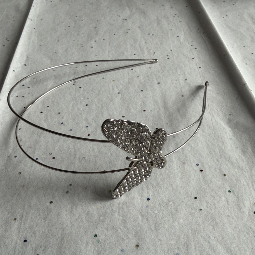 Silver Butterfly Headband